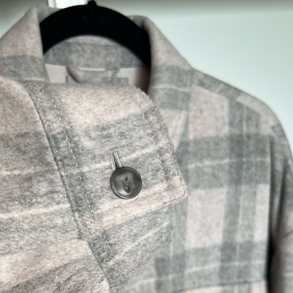 VINCE Grey Plaid Utility Coat Jacket - XL - Picture 5 of 13